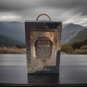 Lax Black & Gold Glitter Airpods Case Works with Air Pods 1 and 2